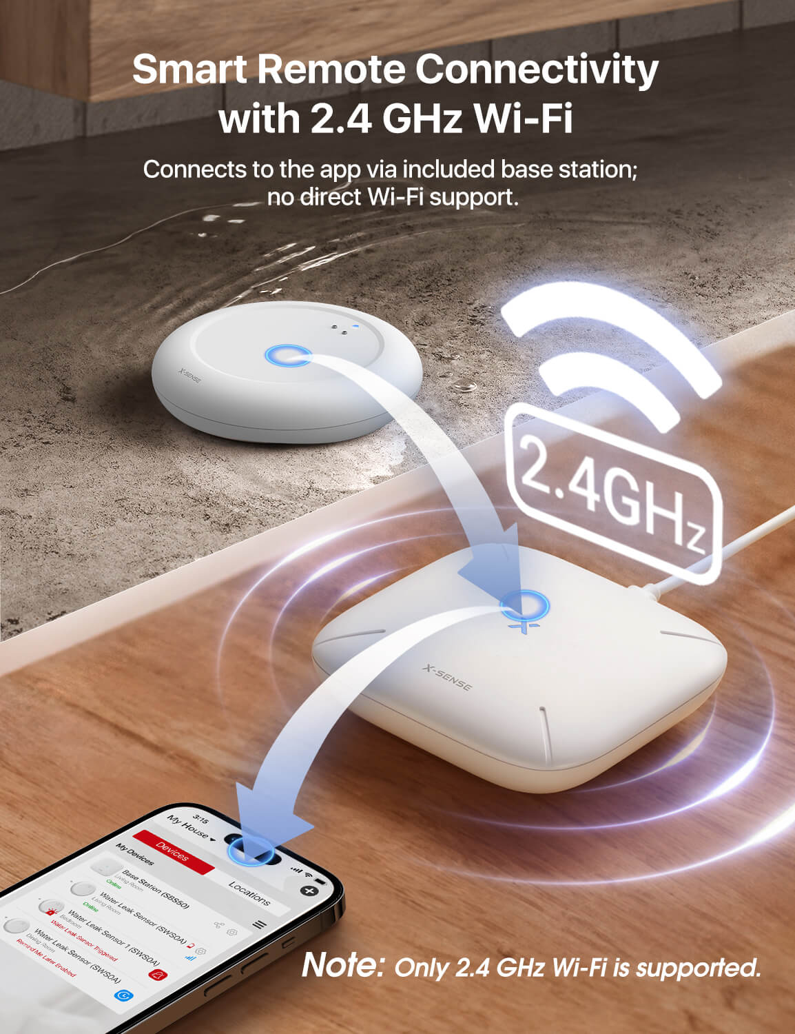 X-Sense SWS0A Ultra-thin Smart Water Leak Alarm - 1*Alarm