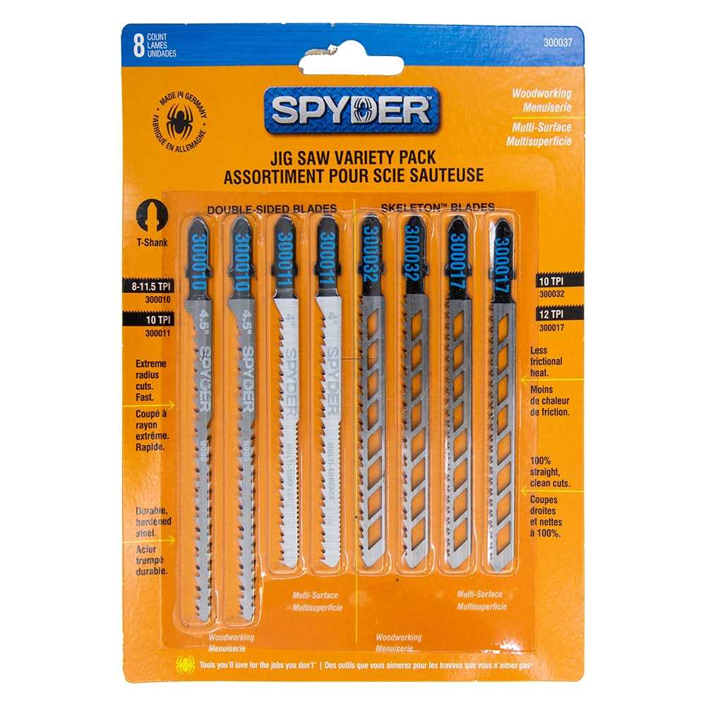 Spyder 300037 Spyder T-Shank High-Carbon Steel Blade Set (8-Pack)