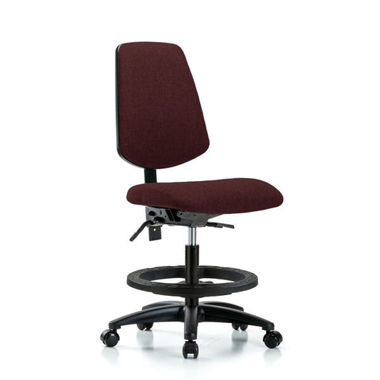 Blue Ridge Ergonomics FDHCH-MB-RG-T0-A0-RC-F41 Rutledge Fabric Chair - Desk Height with Medium Back & Casters in Burgundy Fabric