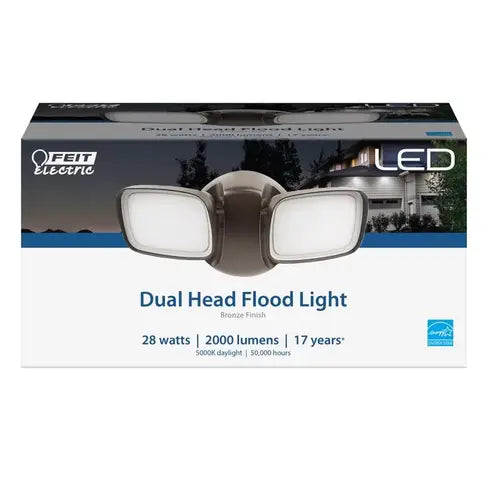 Feit Electric S9DFL/850/DD/BZ/V1 28W Bronze Outdoor Integrated LED Flood Light with Dusk to Dawn
