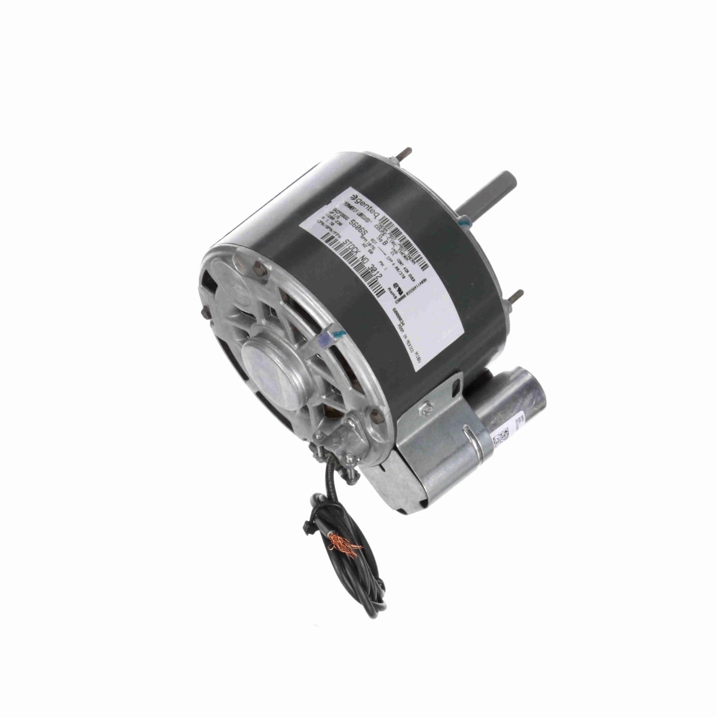 Genteq OEM Replacement Motor, 1/5 HP, 1 Ph, 60 Hz, 208-230 V, 1075 RPM, 1 Speed, 48 Frame, OAO - 3012