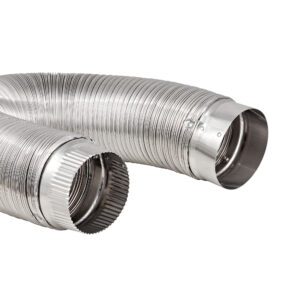 Lambro 3080F 8 Inch X 8 Foot Flexible Aluminum Hvac Duct (Semi-Rigid) – Quick Connect Collars