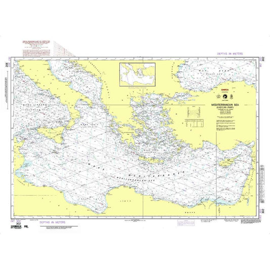 Paradise Clay NGA_302 NGA Chart Mediterranean Sea (Eastern Part)