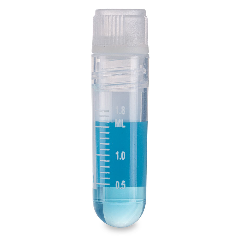 Globe Scientific 3034-2-RB Cryogenic Vials 2.0ml Sterile Internal Threads Attached Screwcap with O-ring seal RB PG WS