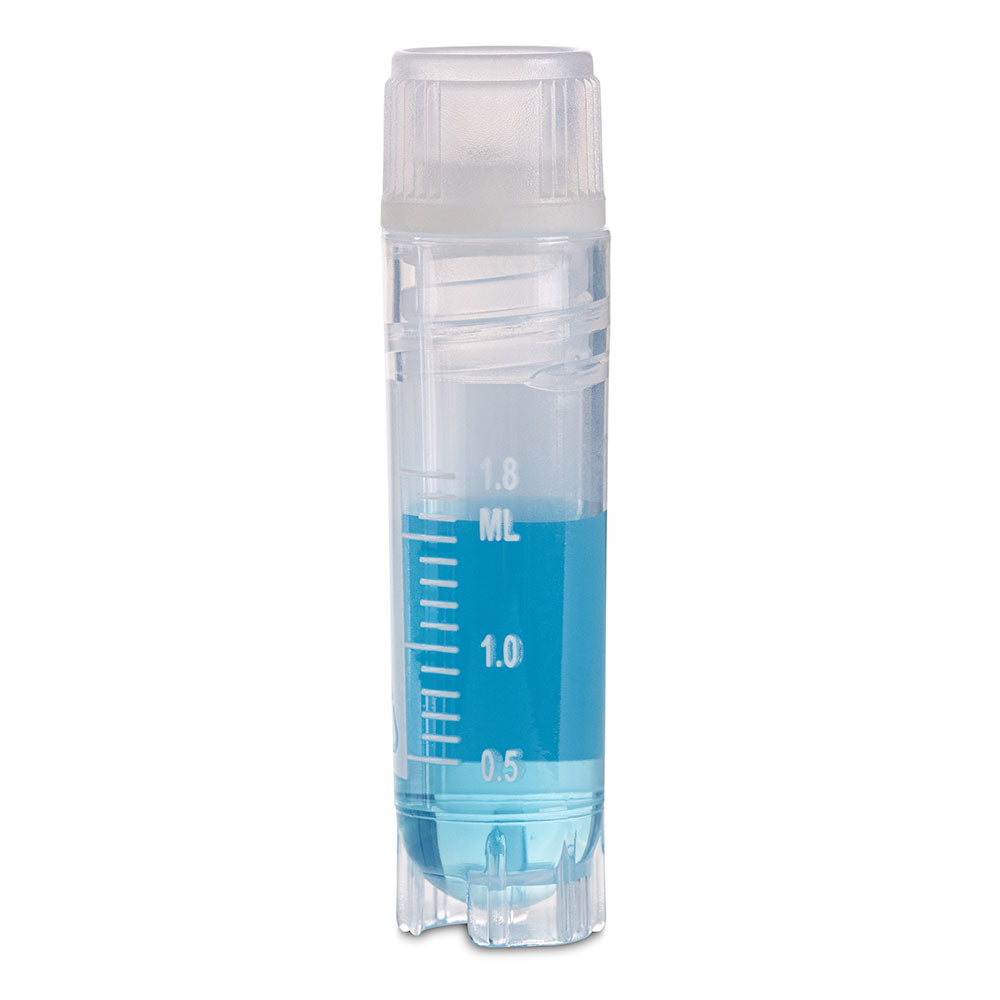 Globe Scientific 3034-2 Cryogenic Vials 2.0ml Sterile Internal Threads Attached Screwcap with O-ring seal RB SS PG WS