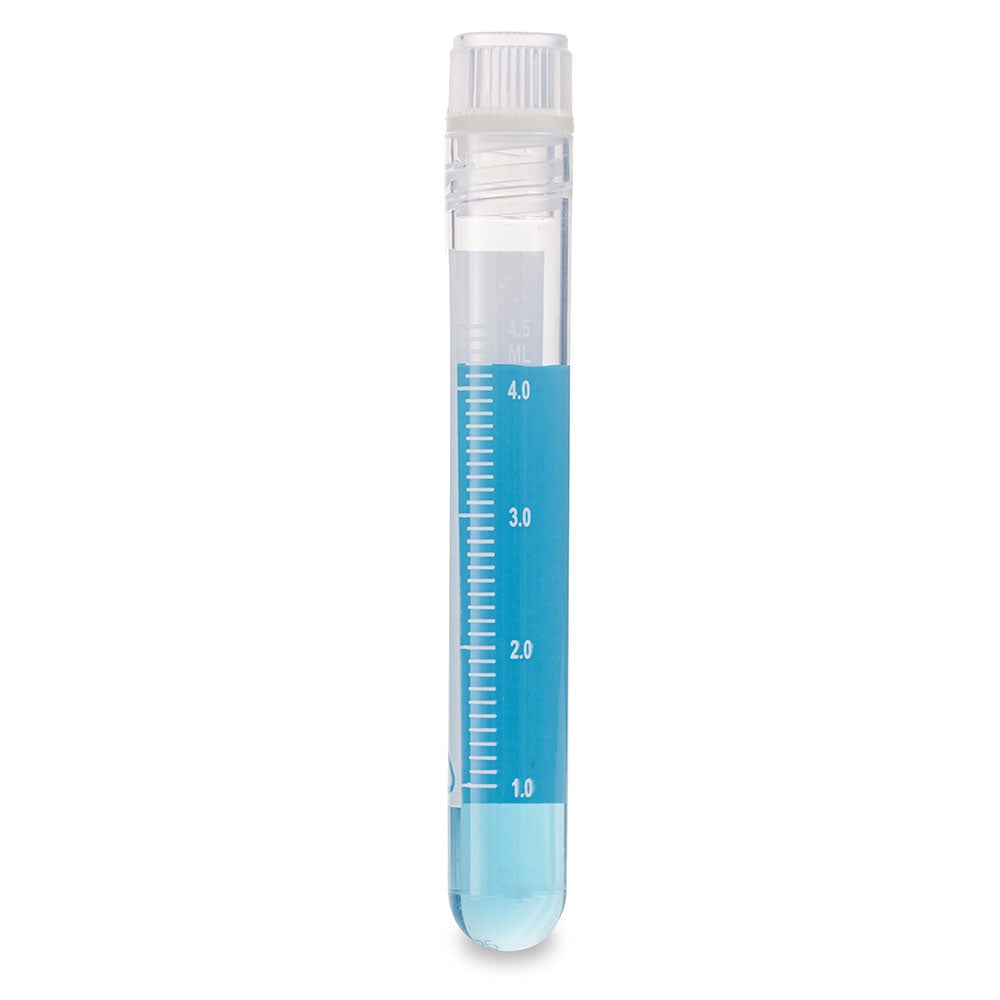 Globe Scientific 3034-5-RB Cryogenic Vials 5.0ml Sterile Internal Threads Attached Screwcap with O-ring seal RB PG WS