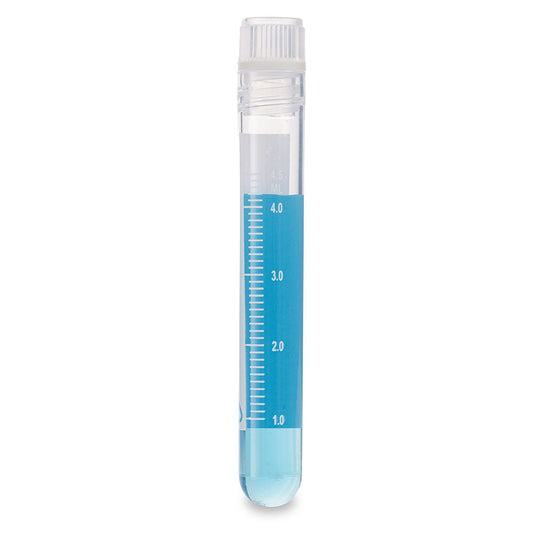 Globe Scientific 3034-5-RB Cryogenic Vials 5.0ml Sterile Internal Threads Attached Screwcap with O-ring seal RB PG WS