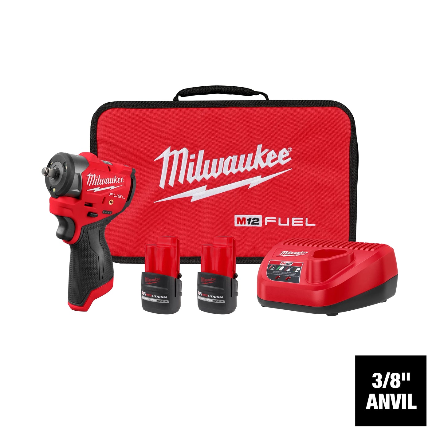 Milwaukee Tool 3049-22 M12 FUEL™ 3/8" Subcompact Impact Wrench w/ Friction Ring Kit, 1 ST