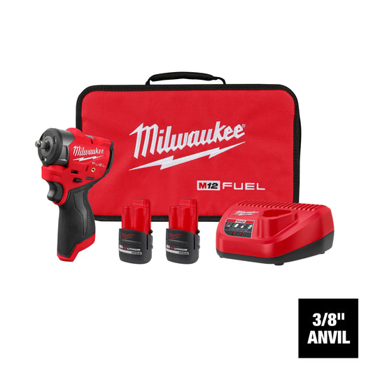 Milwaukee Tool 3049-22 M12 FUEL™ 3/8" Subcompact Impact Wrench w/ Friction Ring Kit, 1 ST