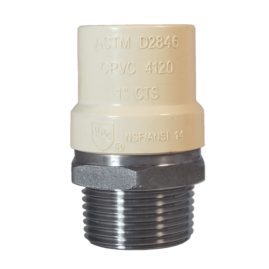 Legend Valves 302-433 1/2" Stainless Steel MNPT x CPVC Transition Fittings