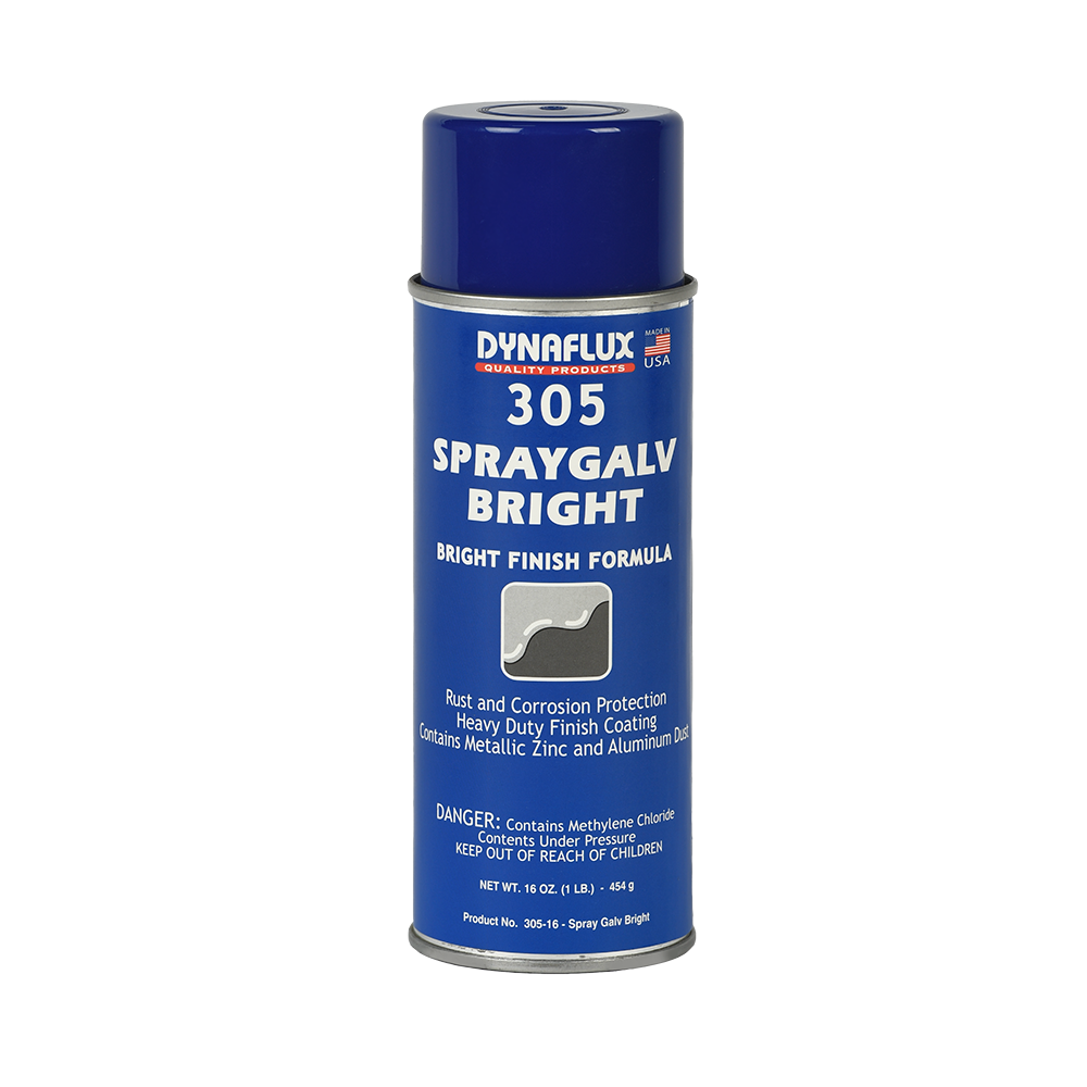 Dynaflux 305-16 SprayGalv Bright Finish, (16 oz Aerosol - Case of 12 Cans)