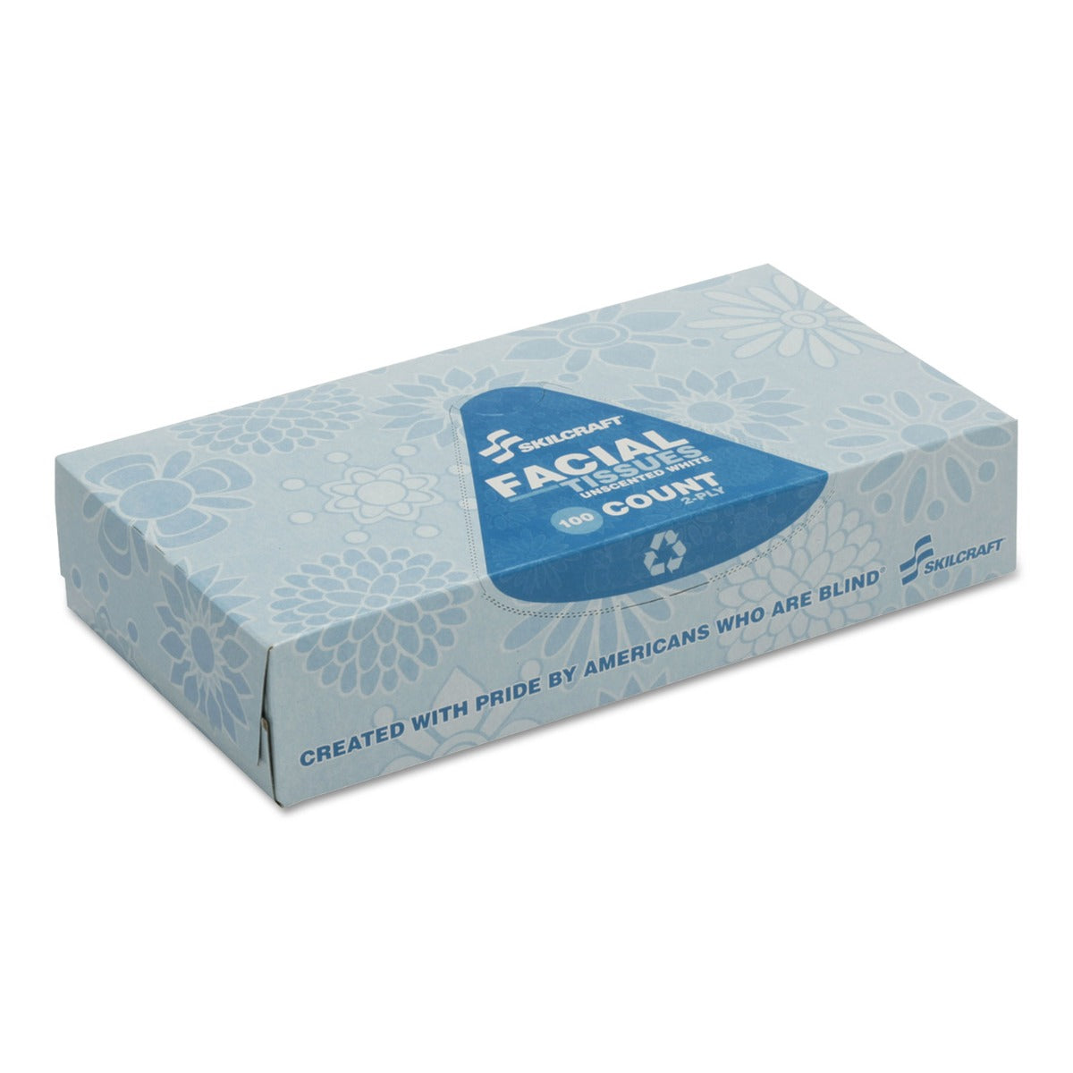 AbilityOne 8540007935425 SKILCRAFT Two Ply Facial Tissue - 2 Ply - White - Absorbent, Soft - 100 Sheets Per Box - 12 / Pack