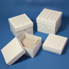 Globe Scientific 3092 Freezing Box 2" Cardboard 100-Place (10x10 format) fits 1.0mL and 2.0mL CryoCLEAR vials White