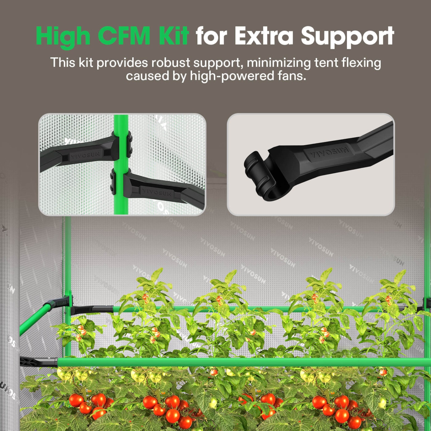 Vivosun Grow Tent Pro 5x10 P105, 12-20 Plants Use, Large Front Window, 60' x 120' x 80', For Indoor Plants Growing
