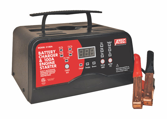 Associated Equipment 3100A Atec Battery Charger, 6/12V 15/2A Automatic, 100A Start