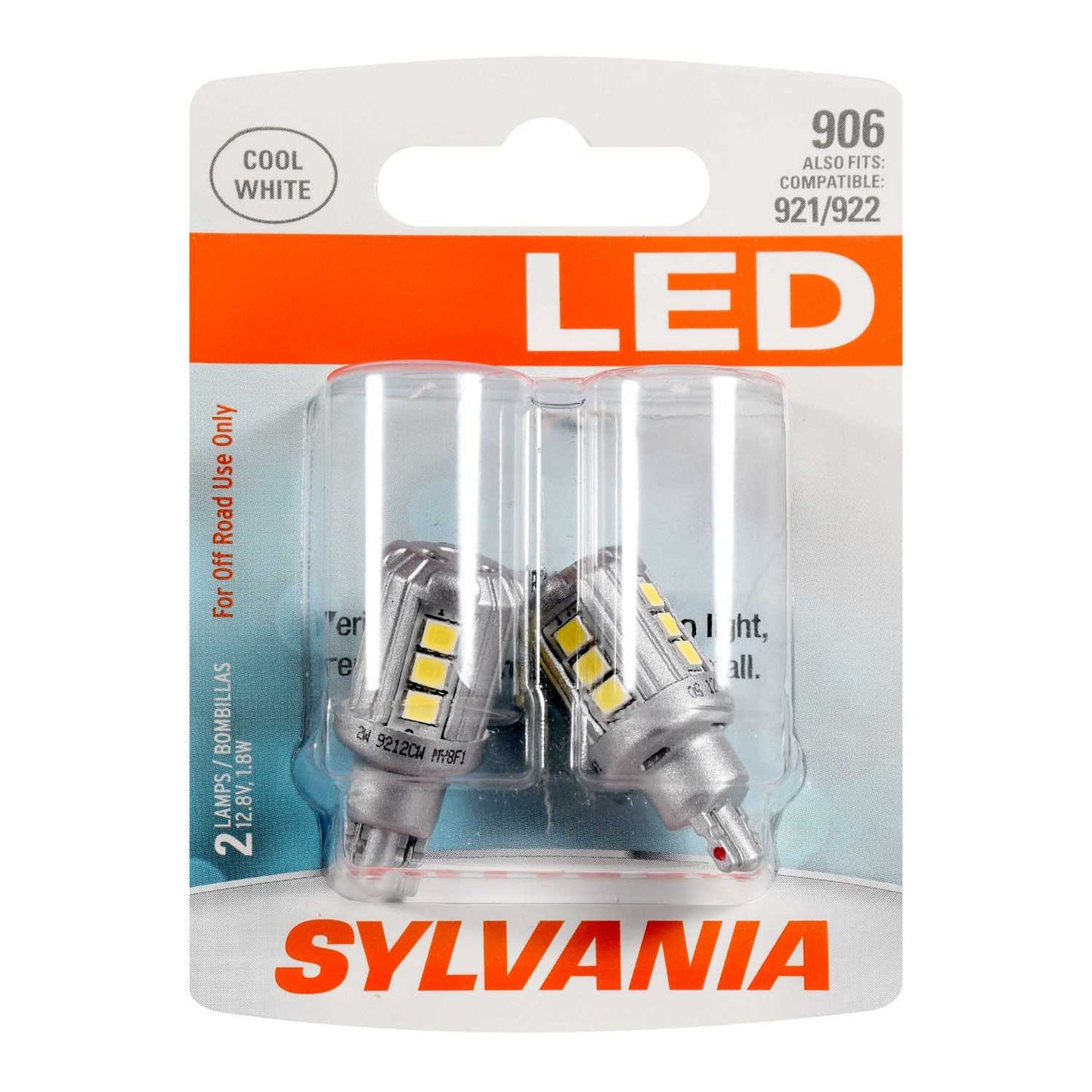 Sylvania Automotive 31054 Sylvania 906 White Led Mini Bulb, 2 Pack