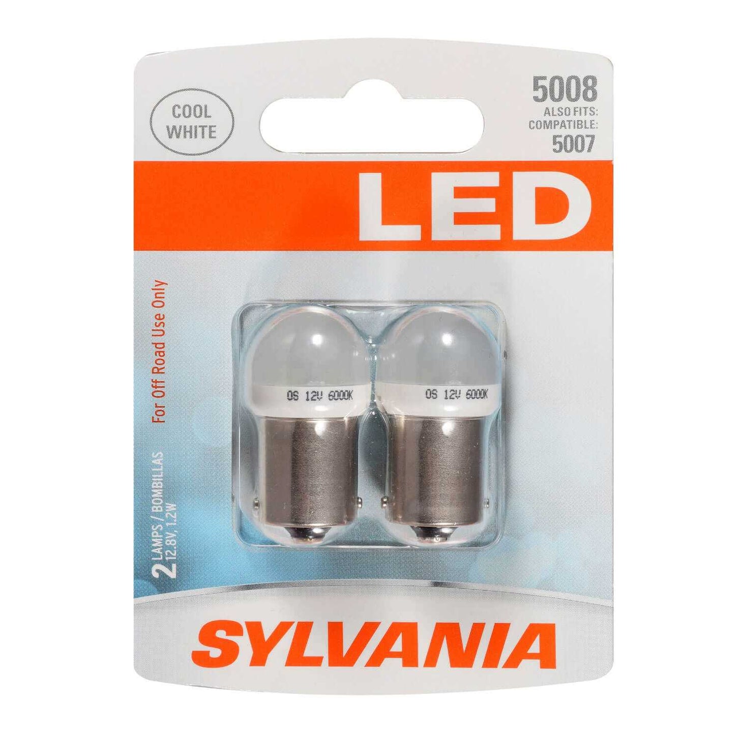 Sylvania Automotive 31091 Sylvania 5008 White Led Mini Bulb, 2 Pack