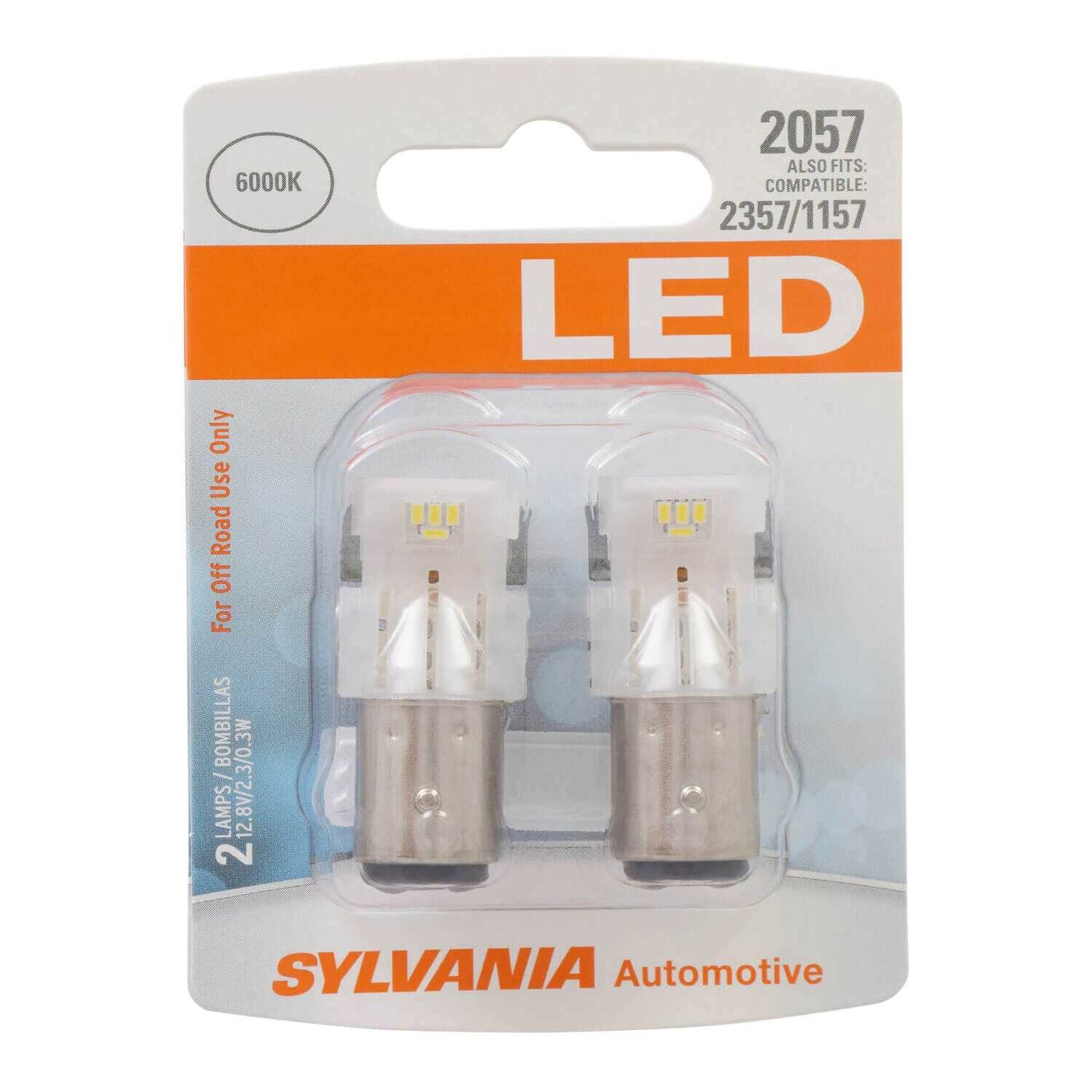 Sylvania Automotive 31093 Sylvania 2057 White Syl Led Mini Bulb, 2 Pack