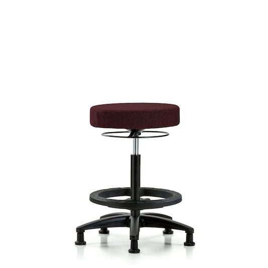 Blue Ridge Ergonomics VMBSO-RG-BF-RC-8613 Rutledge Vinyl Stool without Back - Medium Bench Height with Black Foot Ring & Casters in Orange Kist Trailblazer™ Vinyl