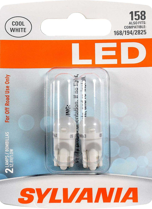 Sylvania Automotive 31110 Sylvania 158 White Syl Led Mini Bulb, 2 Pack