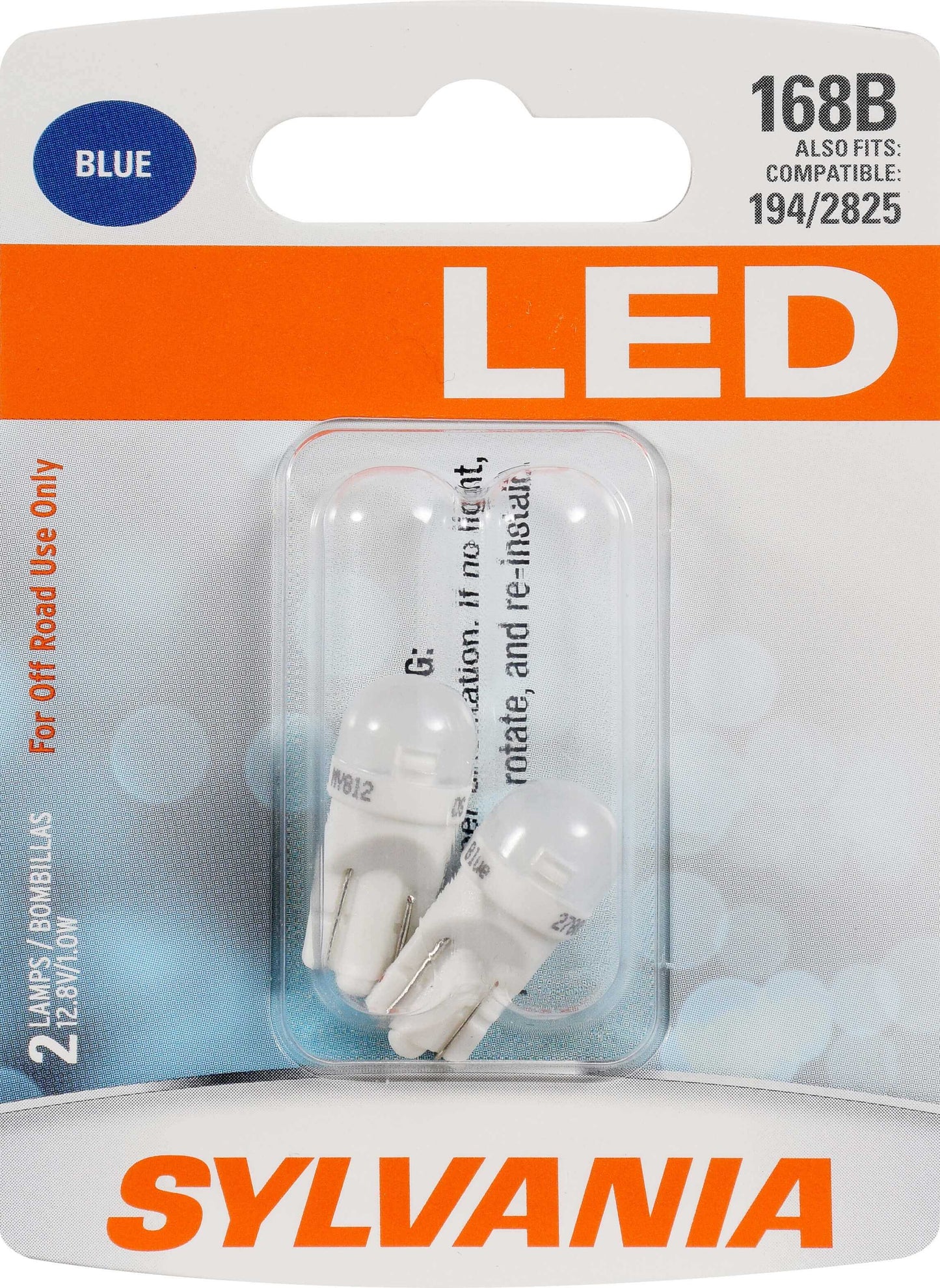 Sylvania Automotive 31114 Sylvania 168B Blue Led Mini Bulb, 2 Pack