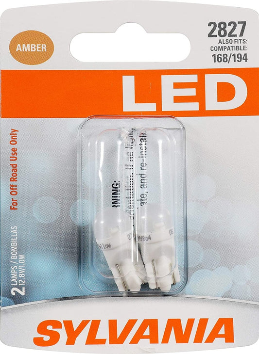 Sylvania Automotive 31120 Sylvania 2827 Amber Syl Led Mini Bulb, 2 Packs