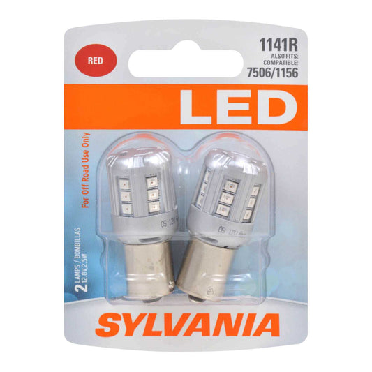 Sylvania Automotive 31158 Sylvania 1141R Red Syl Led Mini Bulb, 2 Pack