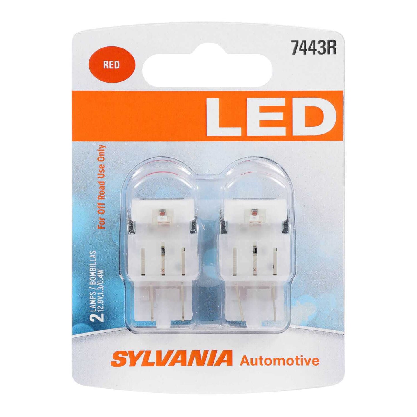 Sylvania Automotive 31178 Sylvania 7443R Red Syl Led Mini Bulb, 2 Pack