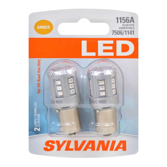 Sylvania Automotive 31237 Sylvania 1156A Amber Syl Led Mini Bulb Mini Bulb, 2 Pack