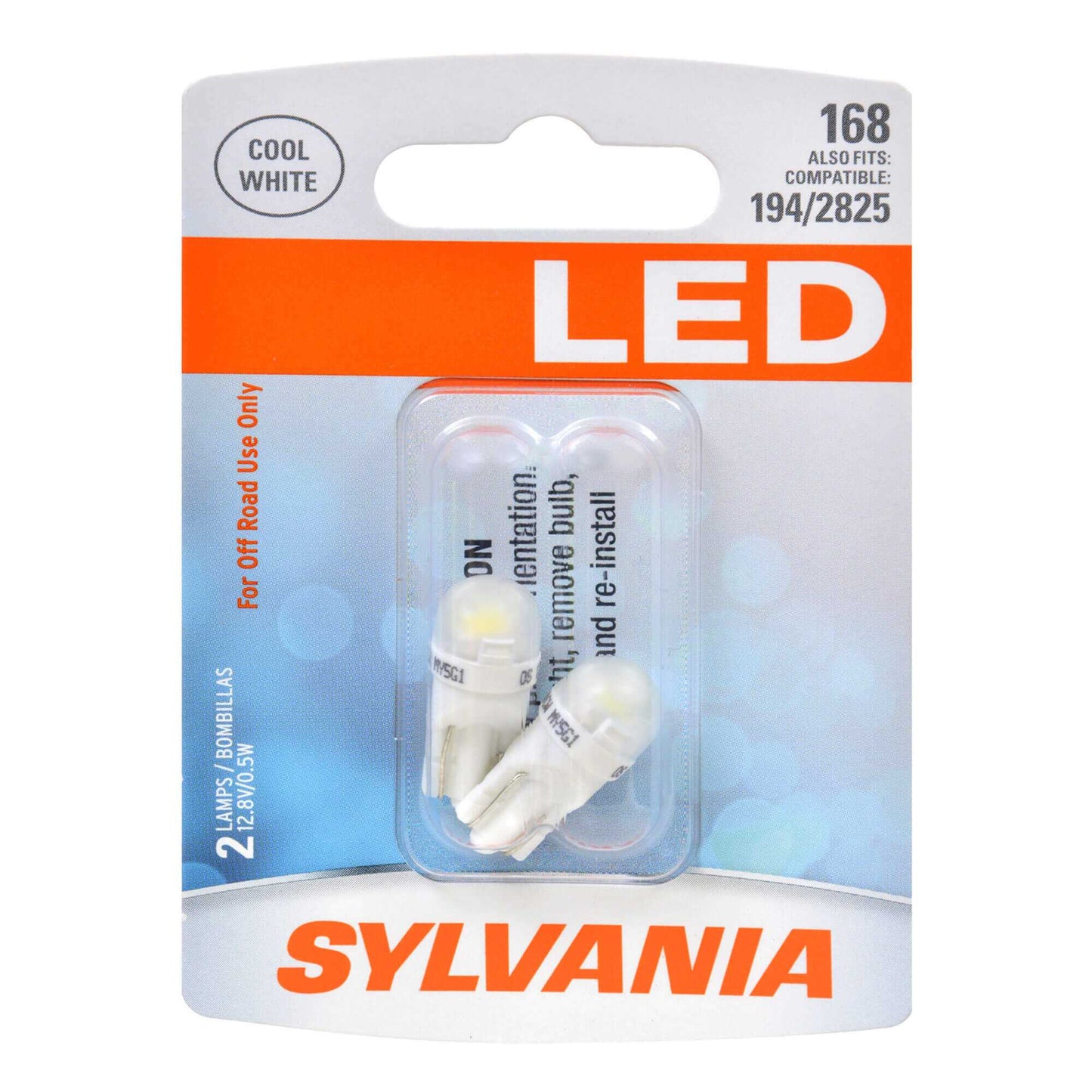 Sylvania Automotive 31325 Sylvania 168 White Syl Led Mini Bulb, 2 Pack