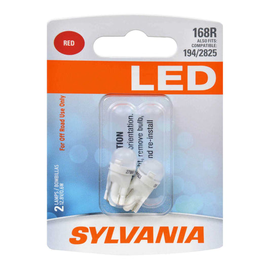 Sylvania Automotive 31326 Sylvania 168R Red Syl Led Mini Bulb, 2 Pack