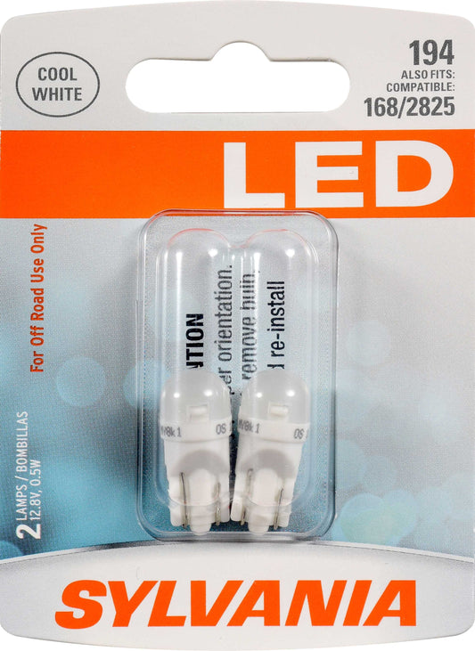 Sylvania Automotive 31327 Sylvania 194 White Syl Led Mini Bulb, 2 Pack