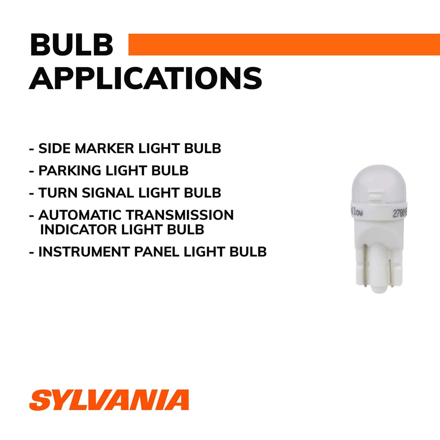 Sylvania Automotive 31328 Sylvania 194A Amber Syl Led Mini Bulb Mini Bulb, 2 Pack