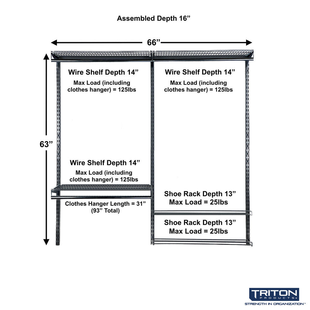 Triton Products 1730 Modular Closet, Garage, and Laundry Organizer Kit