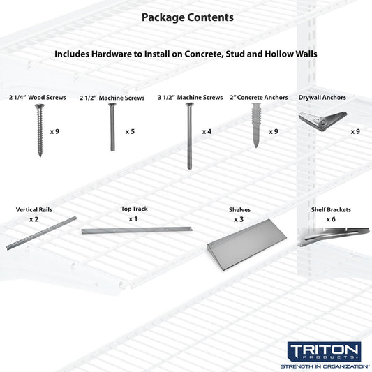 Triton Products 1794 33 " W x 31.5" H Steel Shelf Wall Mount Unit