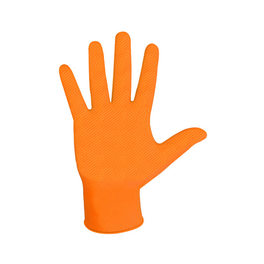 Ironclad (ORANGE)-6MIL TEXTURED - 100 PK CLEAN-FIT DISPOSABLE NITRILE GLOVES-POWDER-FREE