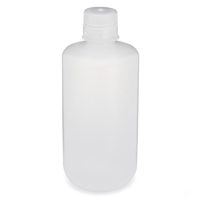 Globe Scientific 7051000 Bottle Narrow Mouth PP Bottle Attached PP Screw Cap 1000mL 6/Pack