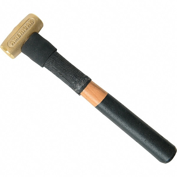 American Hammer AM2BRXWG Dead Blow Hammer, 2 lb Head, 1-1/2" Face Dia, Brass Head