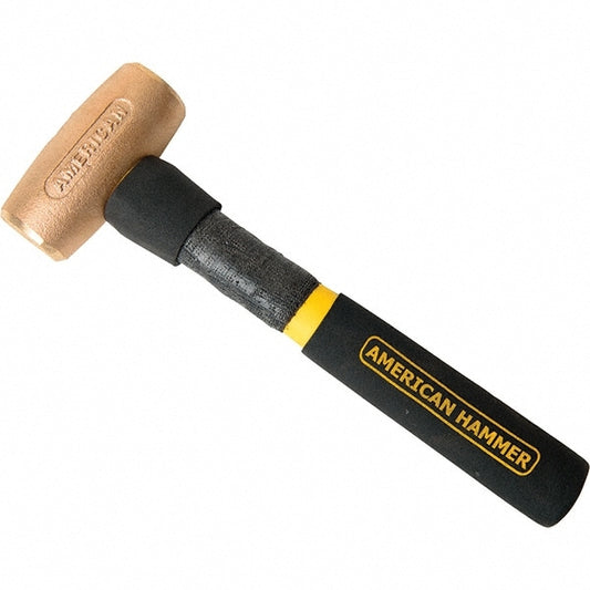 American Hammer AM3BZXAG Dead Blow Hammer, 3 lb Head, 1-3/4" Face Dia, Aluminum Head