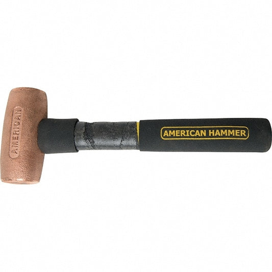 American Hammer AM3CUXFG Dead Blow Hammer, 3 lb Head, 1-3/4" Face Dia, Copper Head