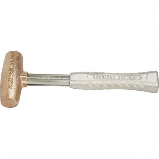 American Hammer AM3CUXAG Dead Blow Hammer, 3 lb Head, 1-3/4" Face Dia, Copper Head