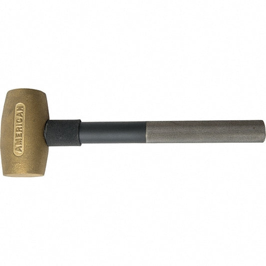 American Hammer AM35BRPG Dead Blow Hammer, 56 oz Head, 2" Face Dia, Brass Head