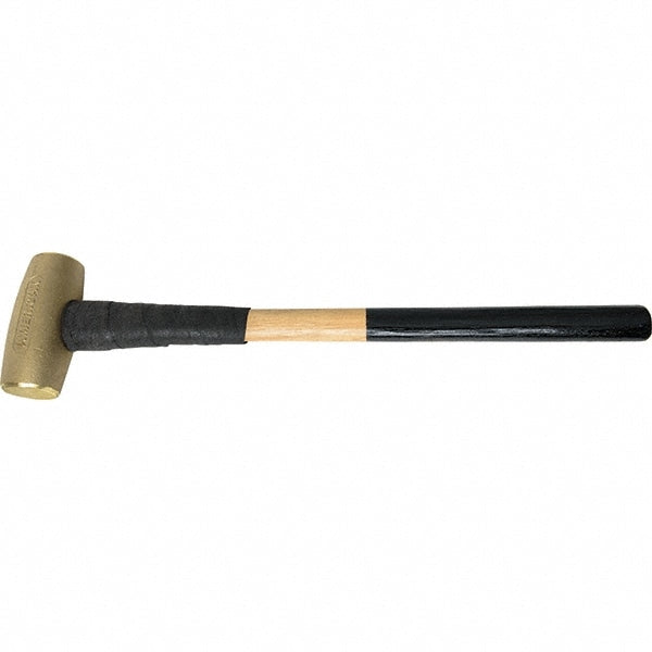 American Hammer AM8BRXWG Dead Blow Hammer, 8 lb Head, 2-1/2" Face Dia, Brass Head