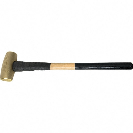 American Hammer AM8BRXWG Dead Blow Hammer, 8 lb Head, 2-1/2" Face Dia, Brass Head
