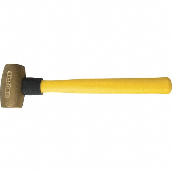 American Hammer AM35BRFG Dead Blow Hammer, 56 oz Head, 2" Face Dia, Brass Head