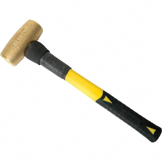 American Hammer AM35BRXFG Dead Blow Hammer, 56 oz Head, 2" Face Dia, Brass Head