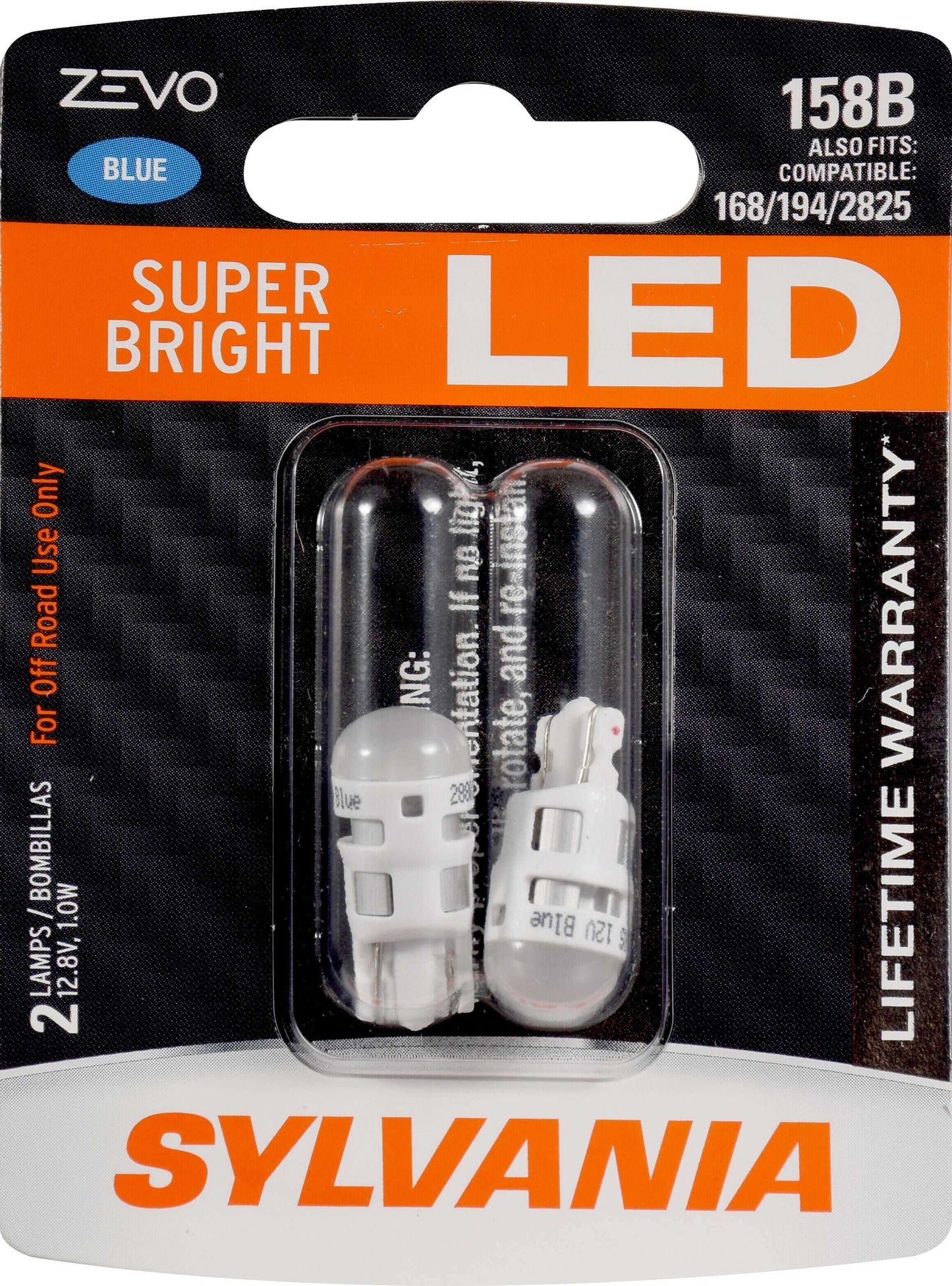 Sylvania Automotive 31906 Sylvania 158B Blue Zevo Led Mini Bulb, 2 Pack