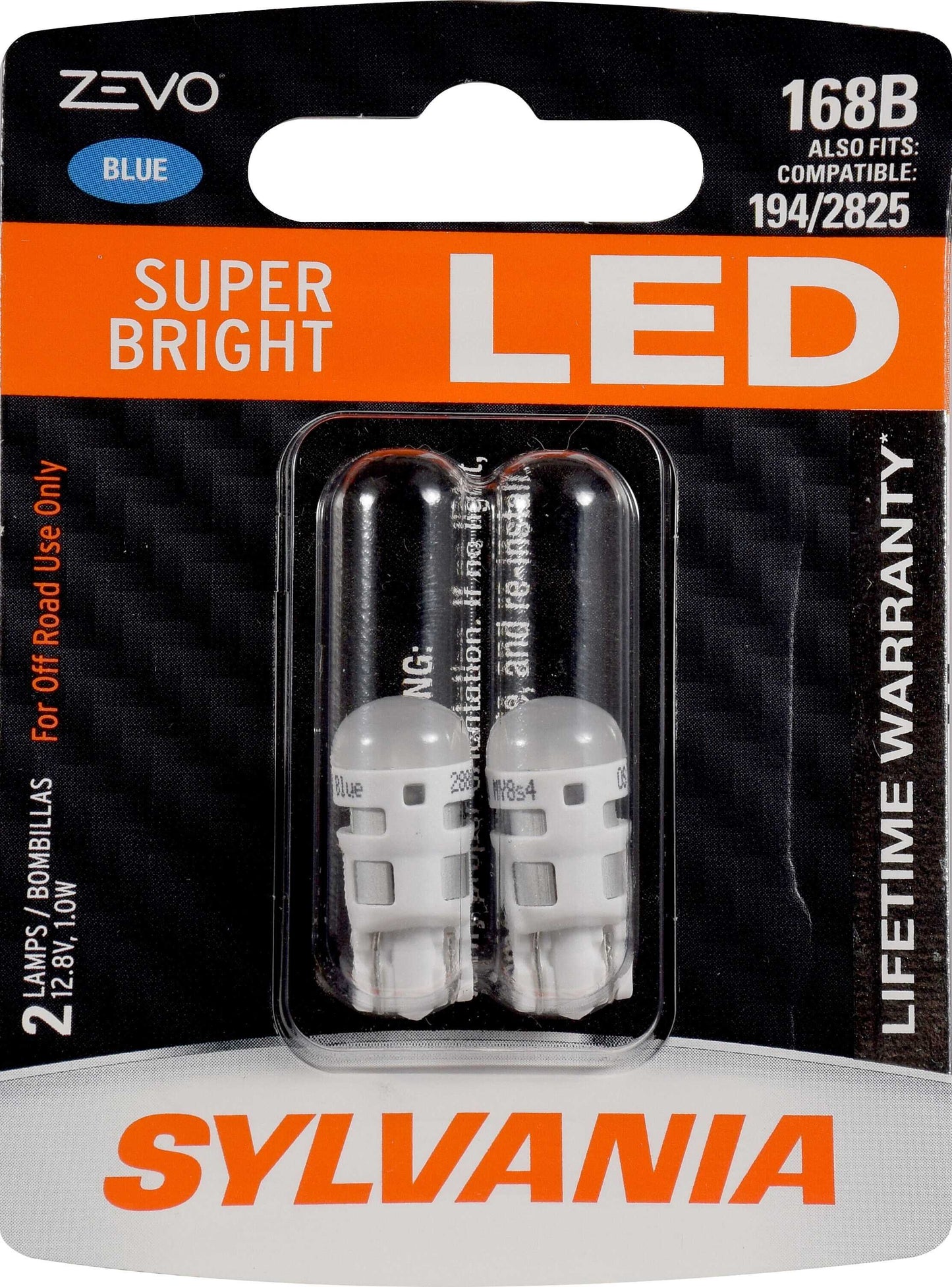 Sylvania Automotive 31914 Sylvania 168B Blue Zevo Led Mini Bulb, 2 Pack