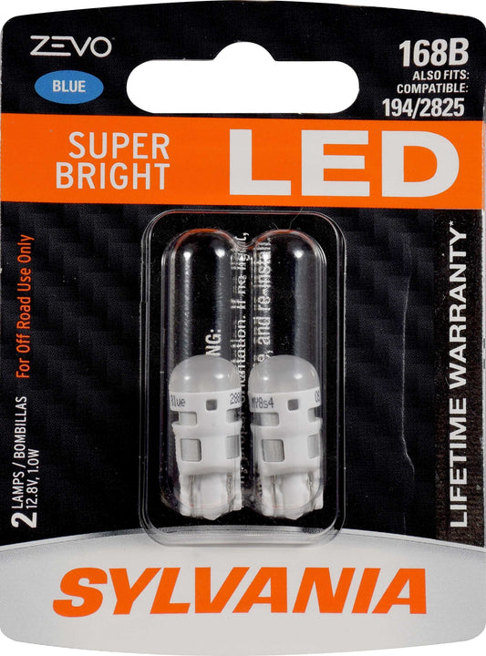 Sylvania Automotive 31914 Sylvania 168B Blue Zevo Led Mini Bulb, 2 Pack