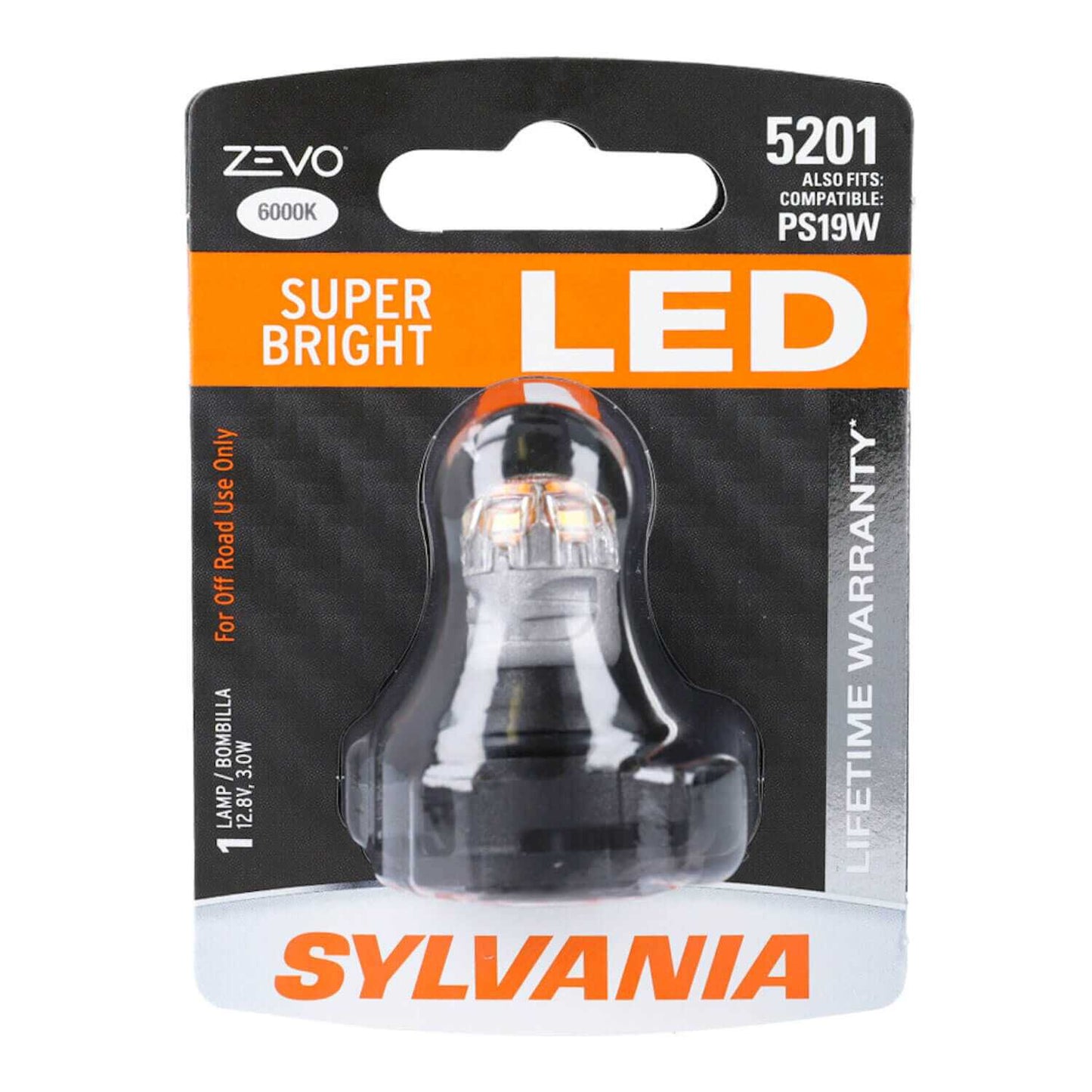 Sylvania Automotive 31936 Sylvania 5201 White Zevo Led Mini Bulb, 1 Pack